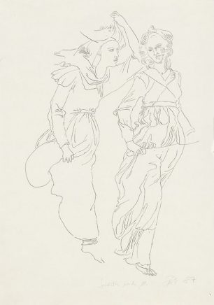 Arno Rink, Judith nach M., 1987, Tusche auf Papier, 59,1 x 42 cm